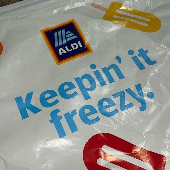 ALDI XL 3 NWT Snap Closure Recycled Eco-Friendly Grocery Bag XLarge 20.5x 20.5” - Picture 5 of 8